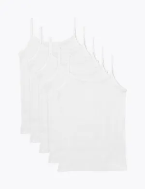 5 Pack Pure Cotton Camisoles