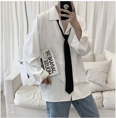 Aidase Men's Suit Collar Lining Loose Coats Long Sleeve Slim Fit Shirt French Cuff Mens Fashion 6 Color Shirts Camisa Masculina