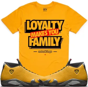 Air Jordan 14 Alternate Ferrari Yellow Sneaker Tees Shirt - LOYALTY