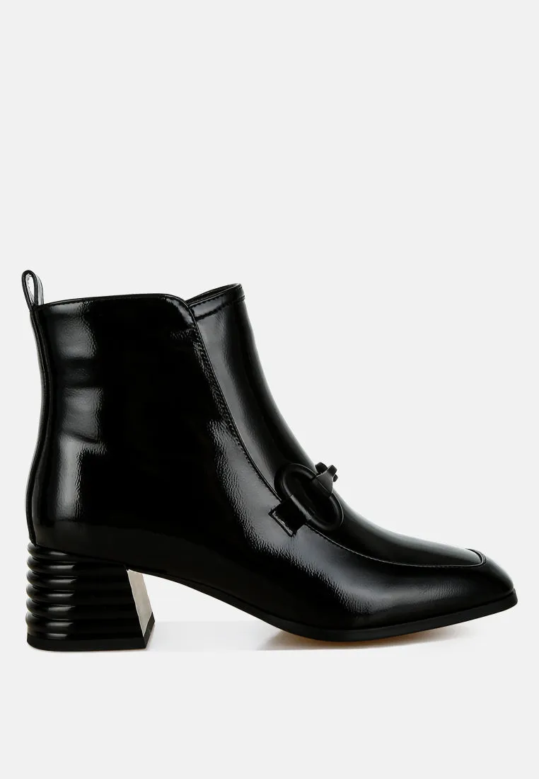 Algol Textured Block Heel Ankle Boots