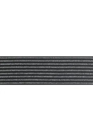 Black Patterned Webbing Polyester Woven Elastic with Lurex Thread