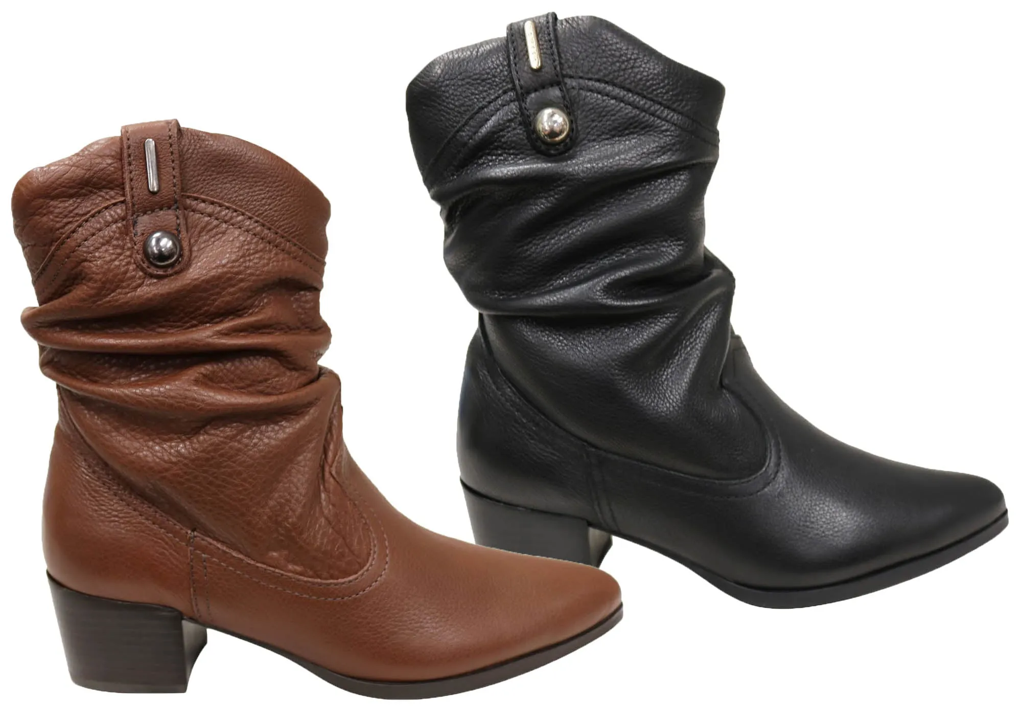 Bottero Brenda Womens Comfortable Leather Boots Made In Brazil