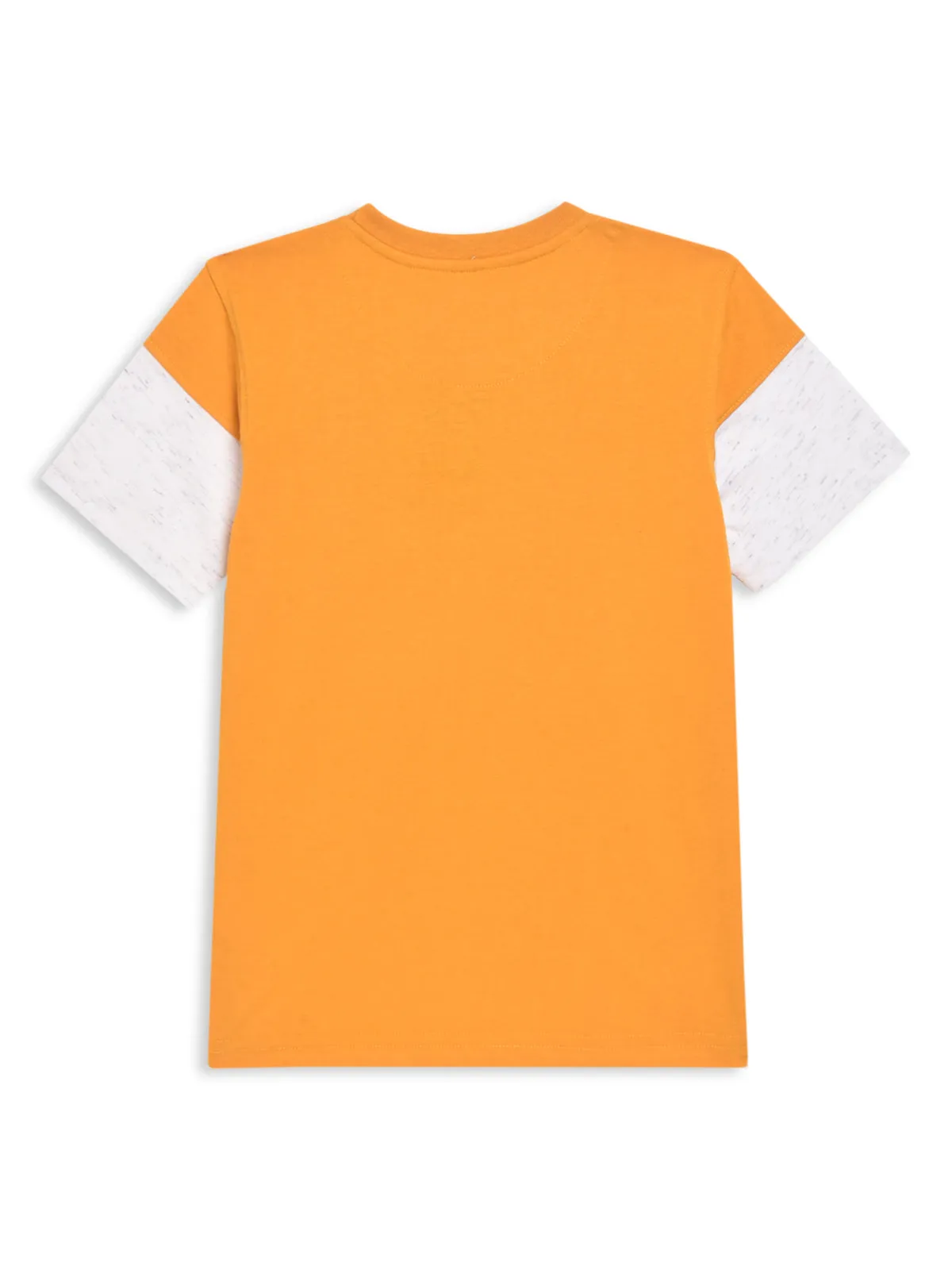 Boys Casual Mustard Half Sleeve  T-Shirt