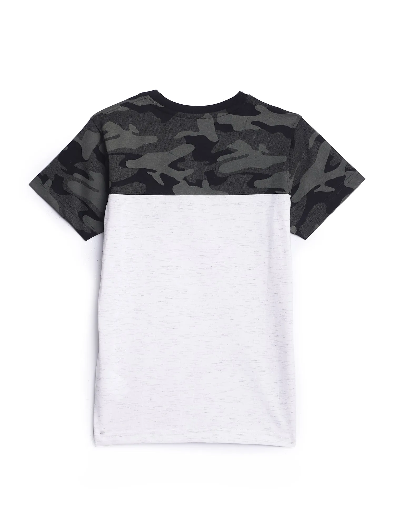 Boys Casual Olive  Half Sleeve  T-Shirt