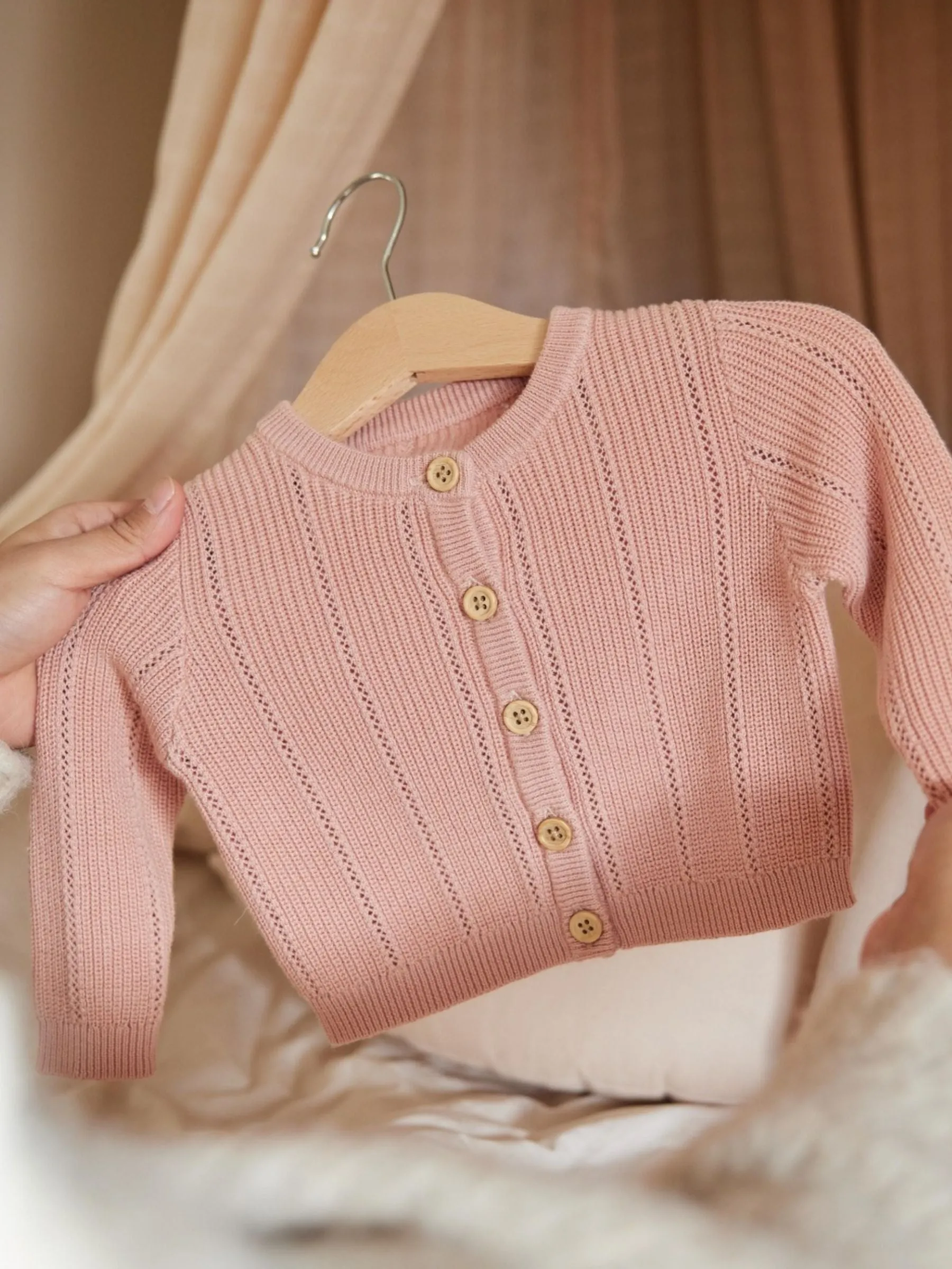 Cardigan Dusty Baby Pink | Dirkje