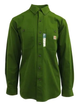 Carhartt Men's Flannel Shirt Lime Green Rugged Long Sleeve (328)