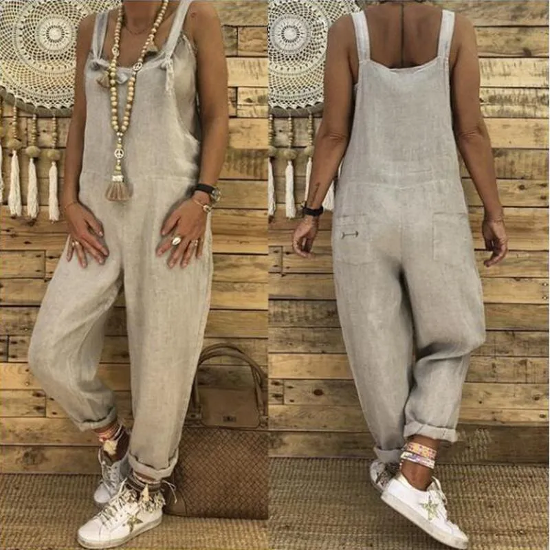 Casual Jumpsuits Overalls Baggy Bib Pants Plus Size