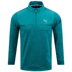 Cloudspun Colourblock Quarter Zip Green Lagoon - SS23