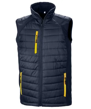 compass padded softshell gilet | Navy/Yellow