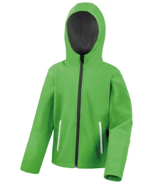 Core junior TX performance hooded softshell jacket | Vivid Green/Black