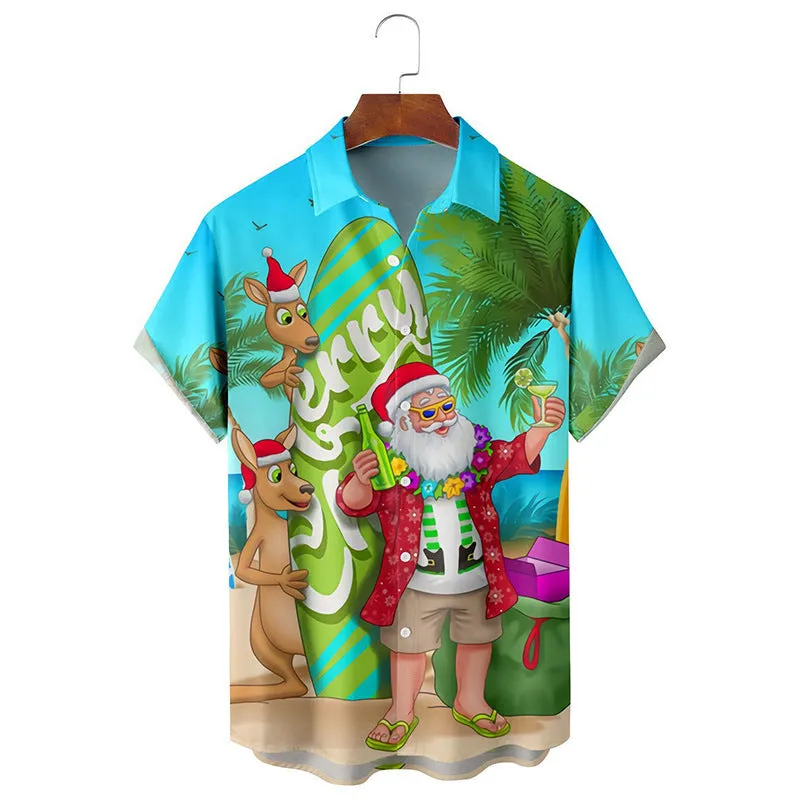 Festive Men's 3D Christmas Print Shirts – Holiday Spirit in Every Stitch!