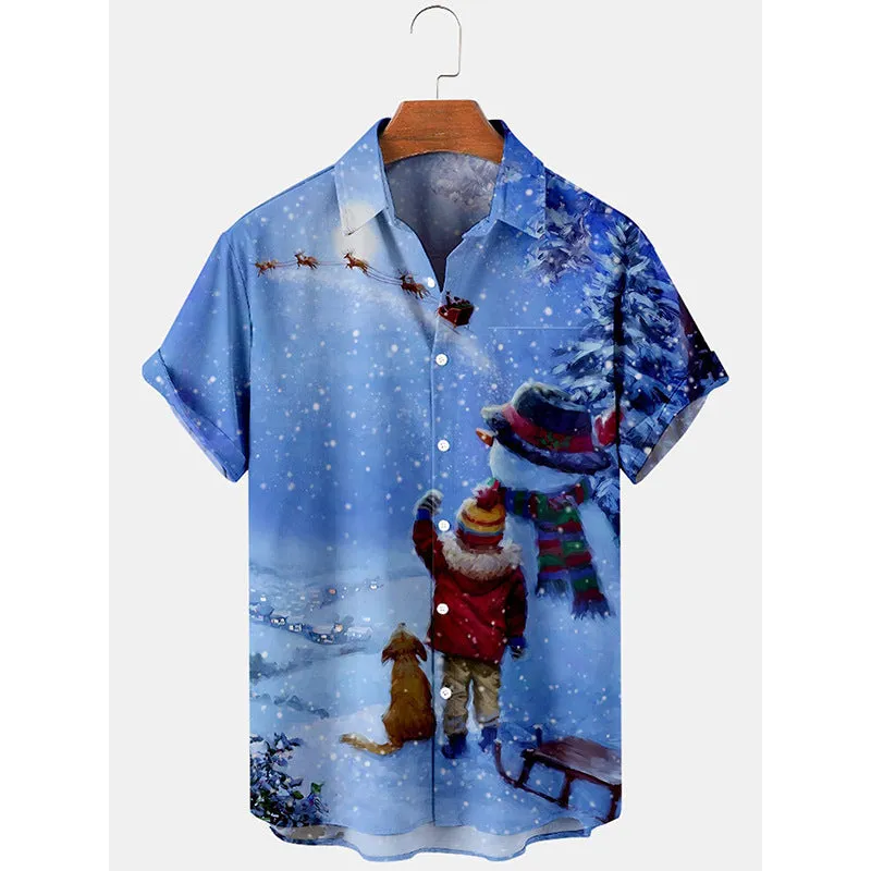 Festive Men's 3D Christmas Print Shirts – Holiday Spirit in Every Stitch!