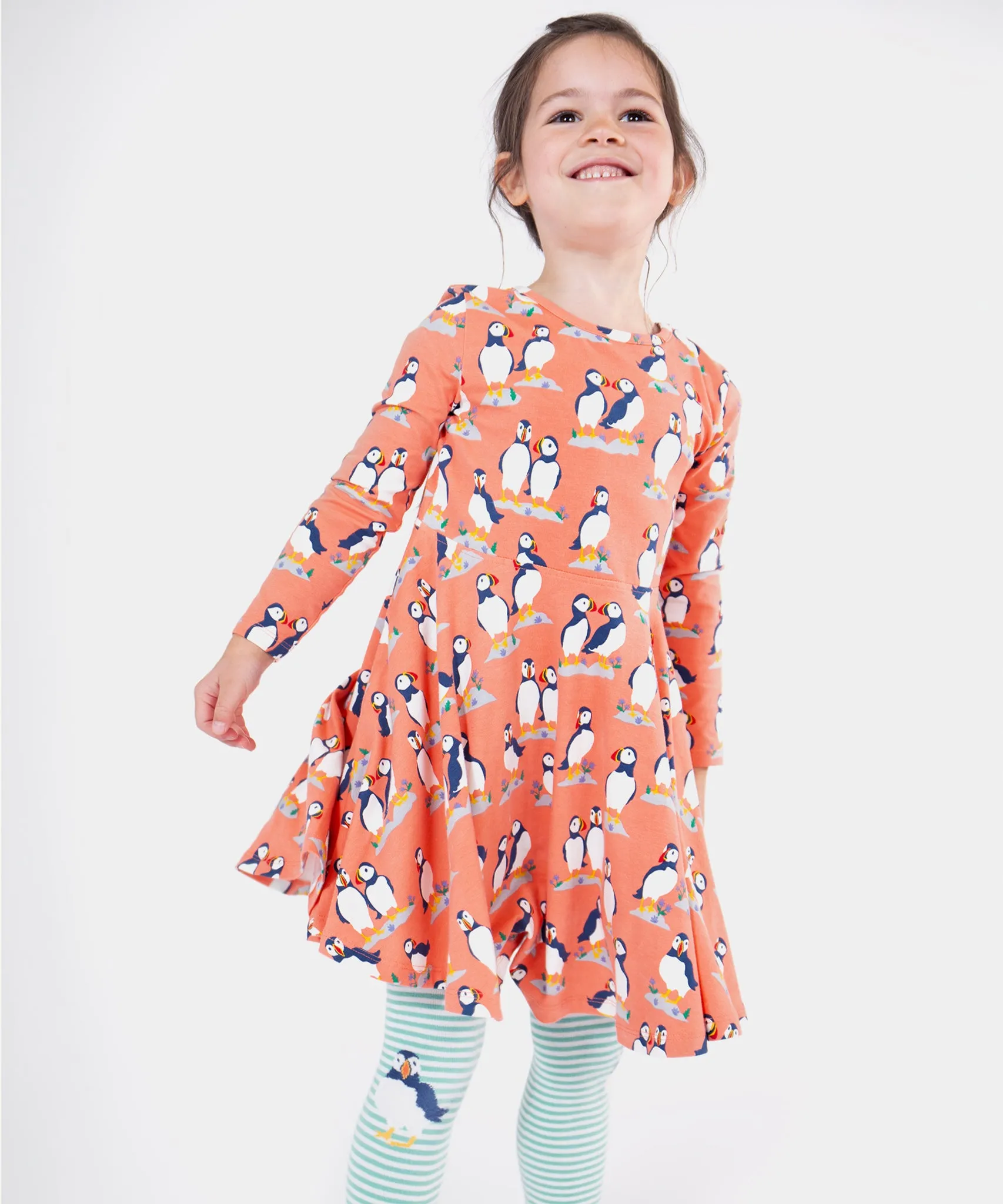 Frugi Sofia Skater Dress - Puffin Pals