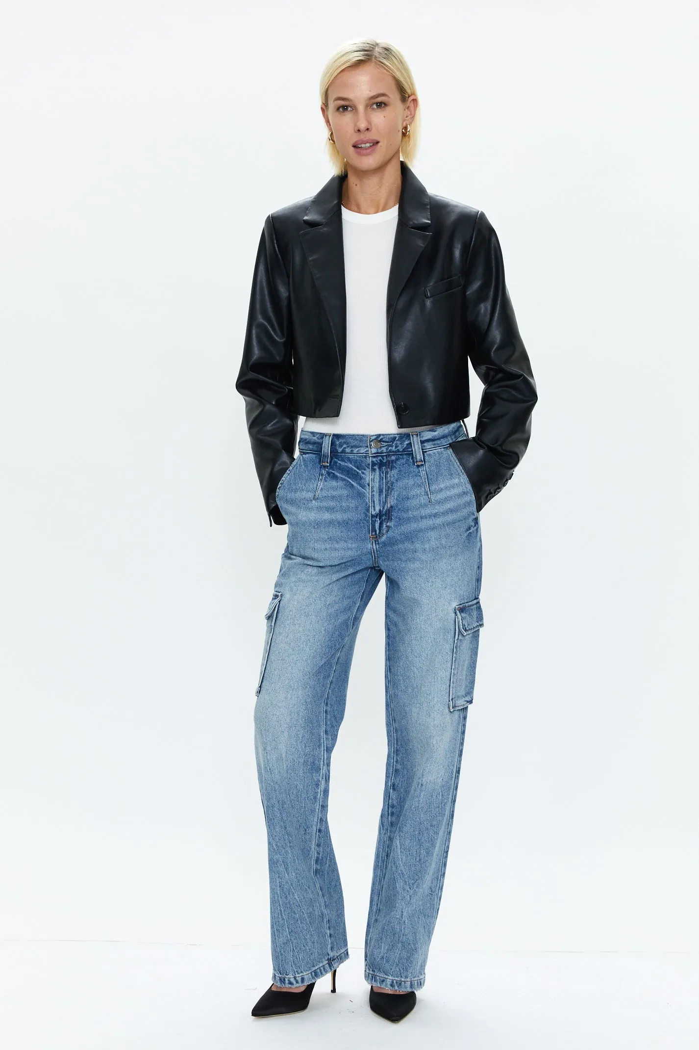 Jolie Cropped Blazer - Noir