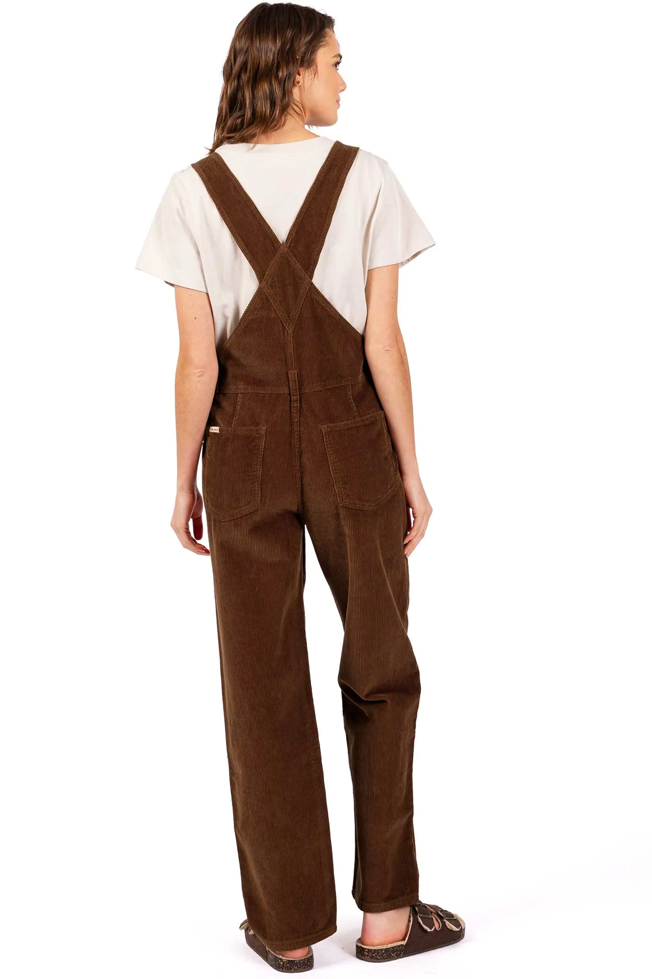 Lana Roux Relaxed Corduroy Boyfriend Overalls