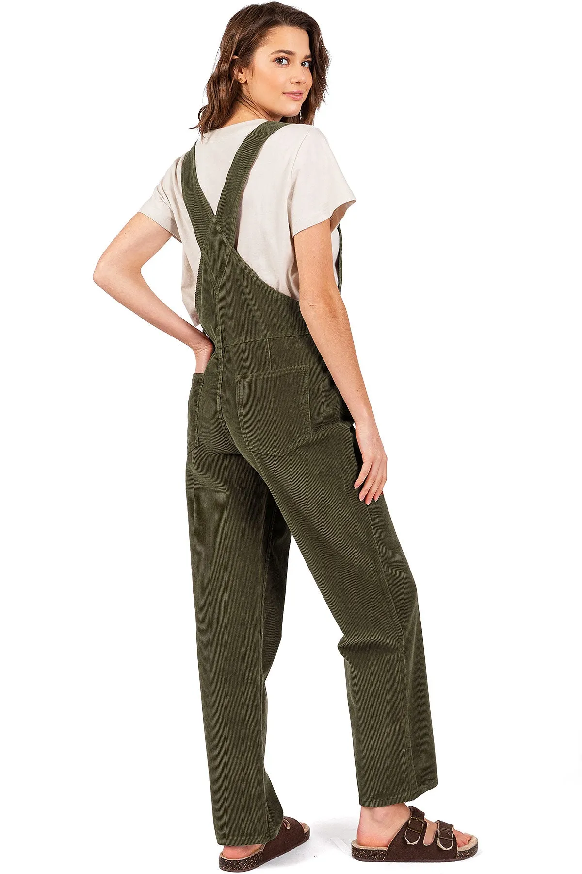 Lana Roux Relaxed Corduroy Boyfriend Overalls