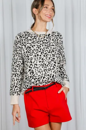 LEOPARD JACQUARD SWEATER