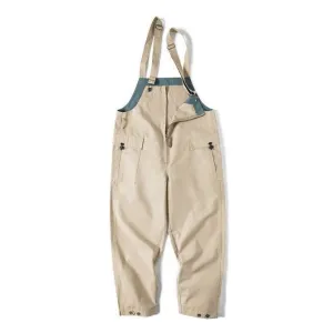 Men's Khaki Streetwear Overalls