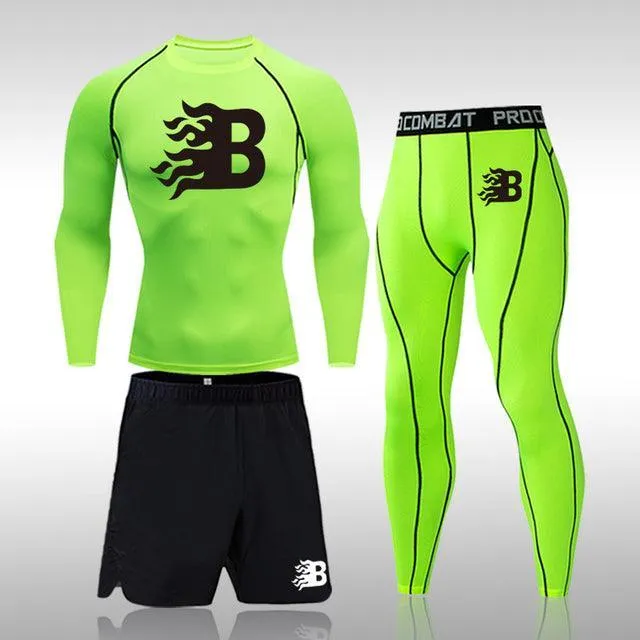 Men's Thermal Compression Tights Leggings Set