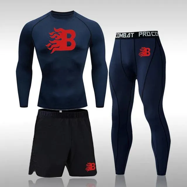 Men's Thermal Compression Tights Leggings Set