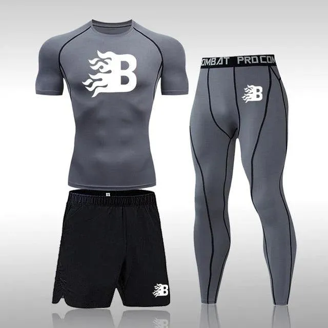 Men's Thermal Compression Tights Leggings Set