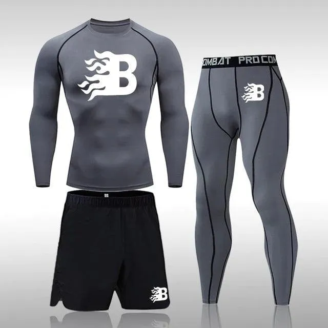 Men's Thermal Compression Tights Leggings Set