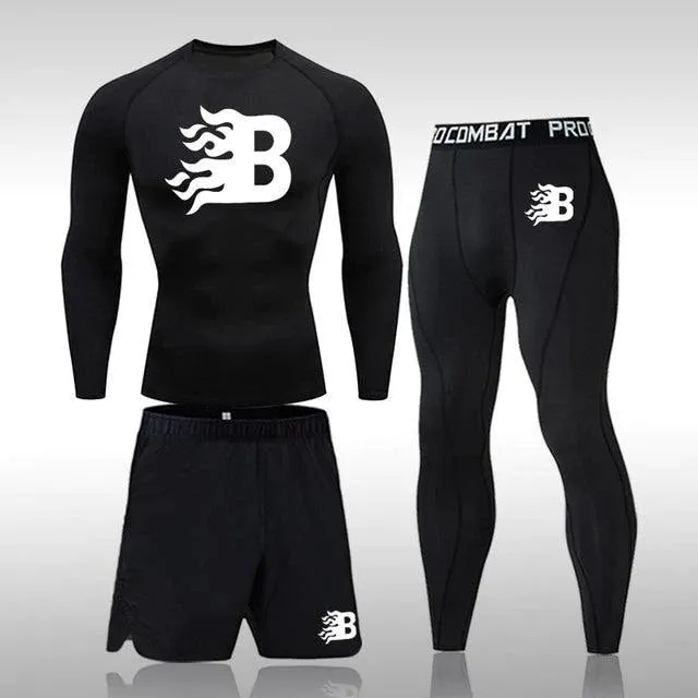 Men's Thermal Compression Tights Leggings Set