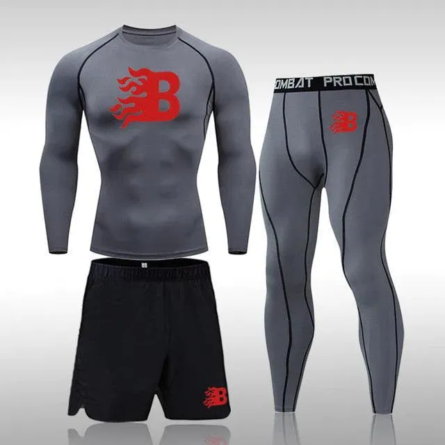 Men's Thermal Compression Tights Leggings Set