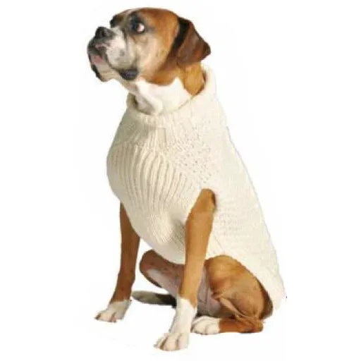 natural organic wool cableknit sweater