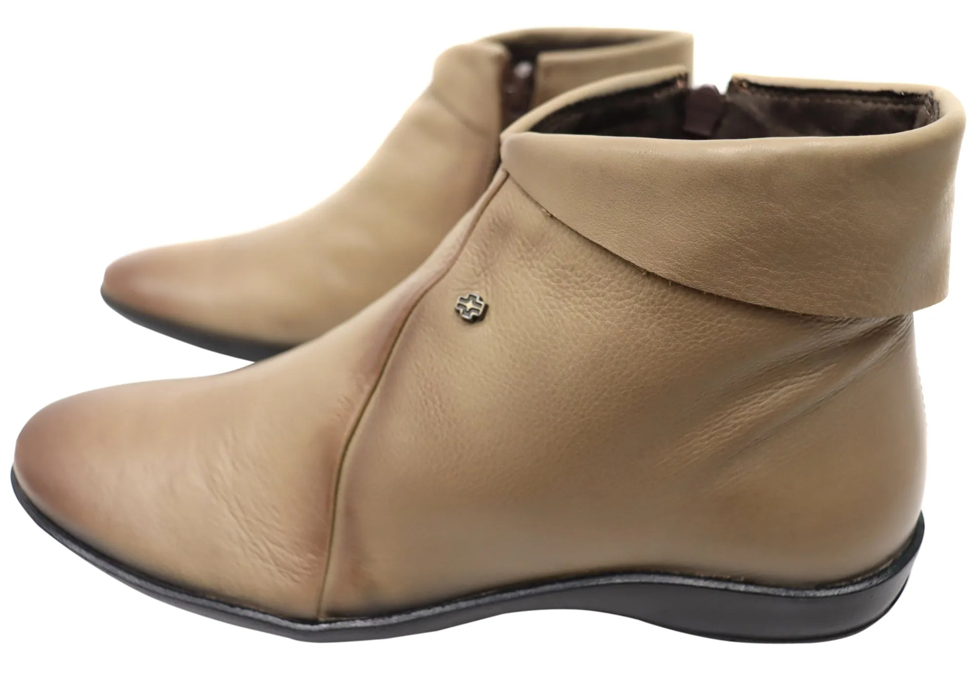 Perlatto Lotty Womens Comfortable Leather Ankle Boots Made In Brazil