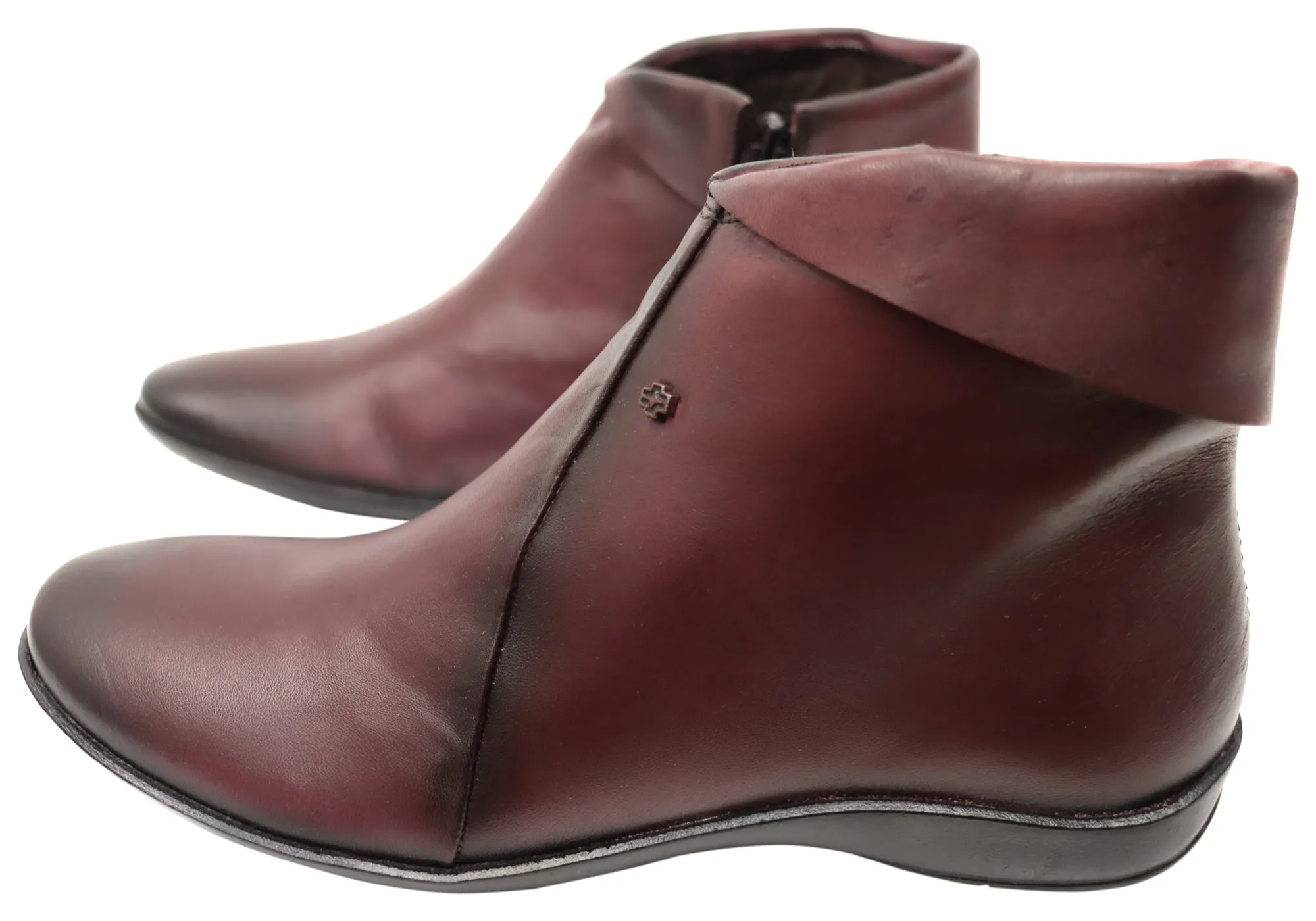 Perlatto Lotty Womens Comfortable Leather Ankle Boots Made In Brazil