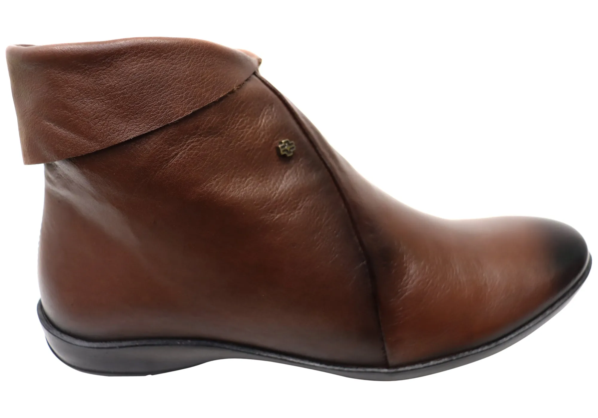 Perlatto Lotty Womens Comfortable Leather Ankle Boots Made In Brazil