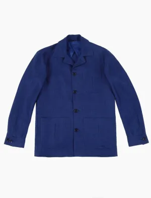 Royal Blue Herringbone Linen Shacket