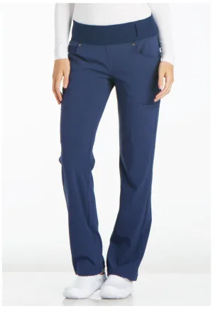 Scrub Pants - Cherokee Women's iFlex Mid Rise Straight Leg Pull-on Pant - Navy, CK002