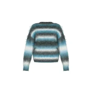 STRIPE BRUSHED SWEATER - BLUE