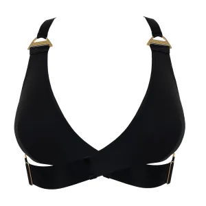 Syra soft wrap bra - black