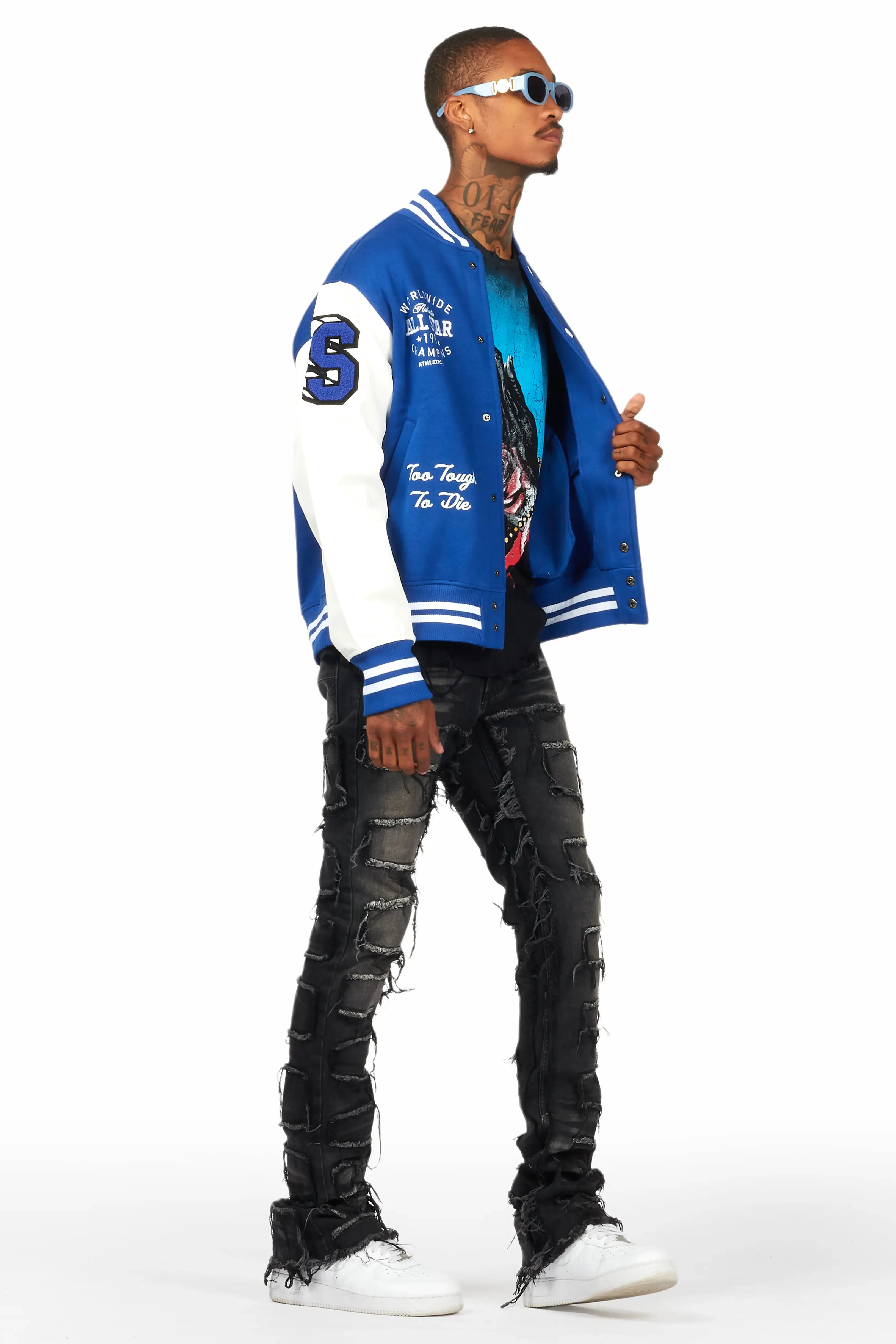 Tacey Royal Blue Varsity Jacket