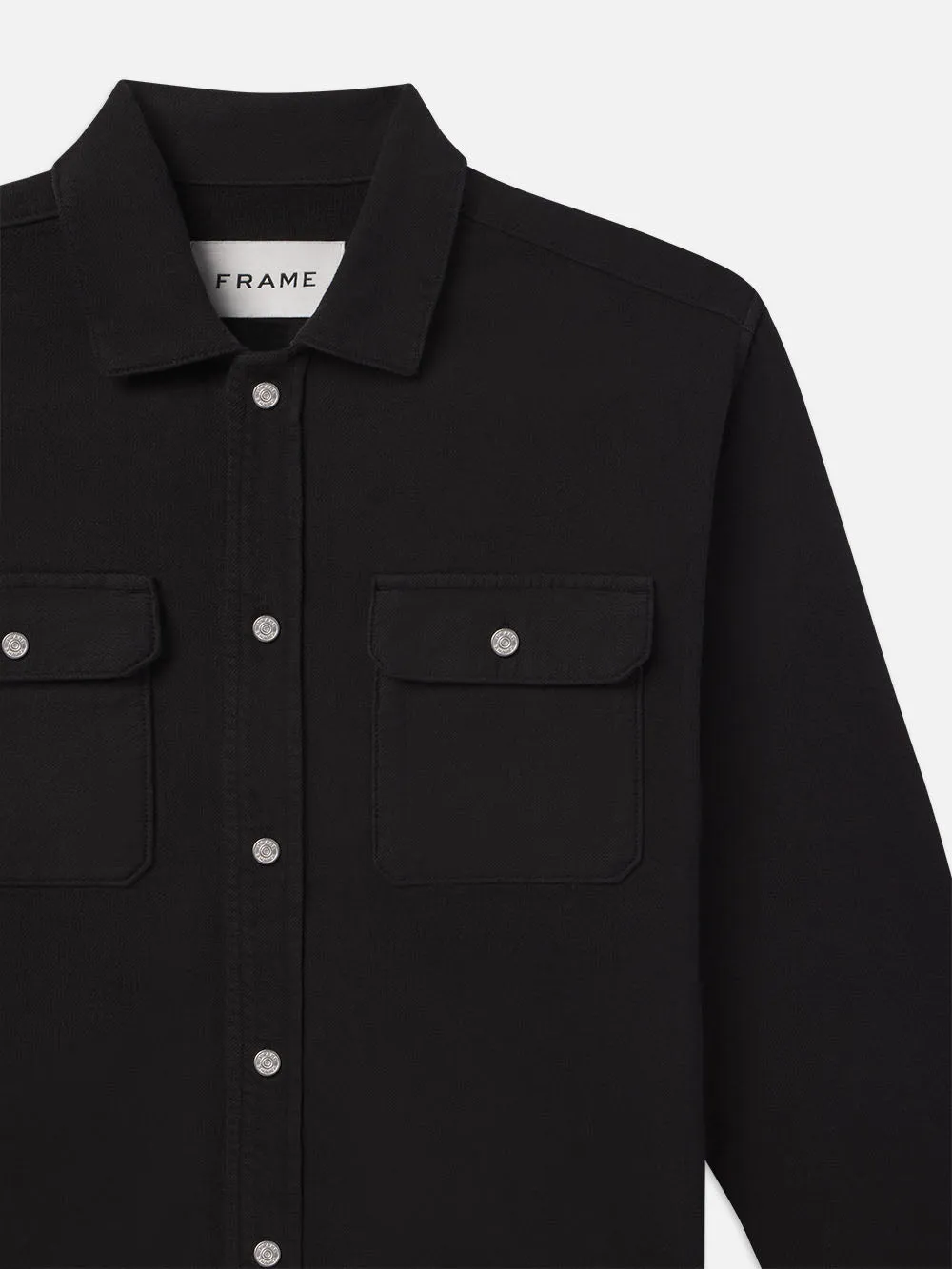 Textured Terry Overshirt -- Black