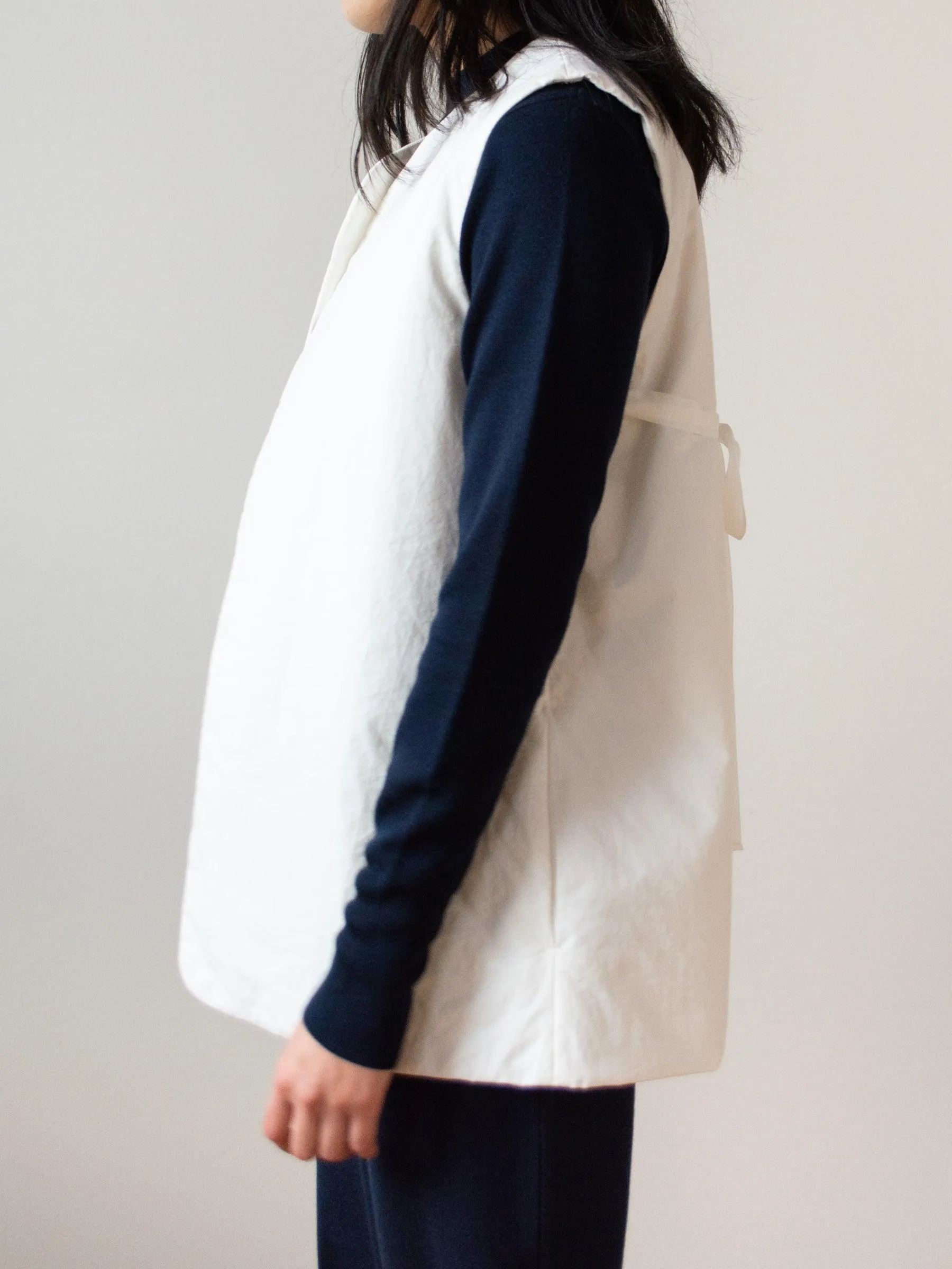 Typewriter Cotton Padded Vest - White