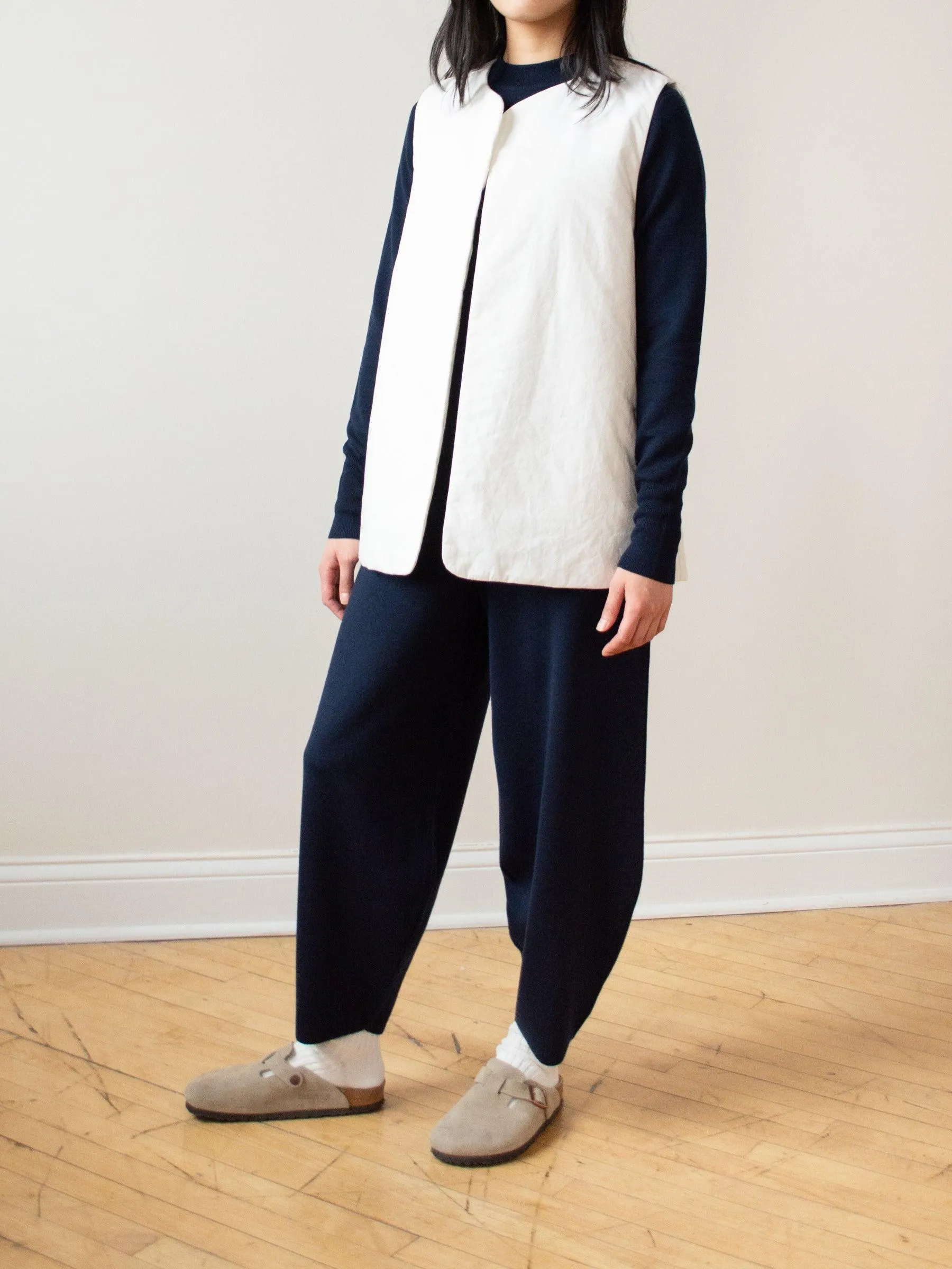 Typewriter Cotton Padded Vest - White