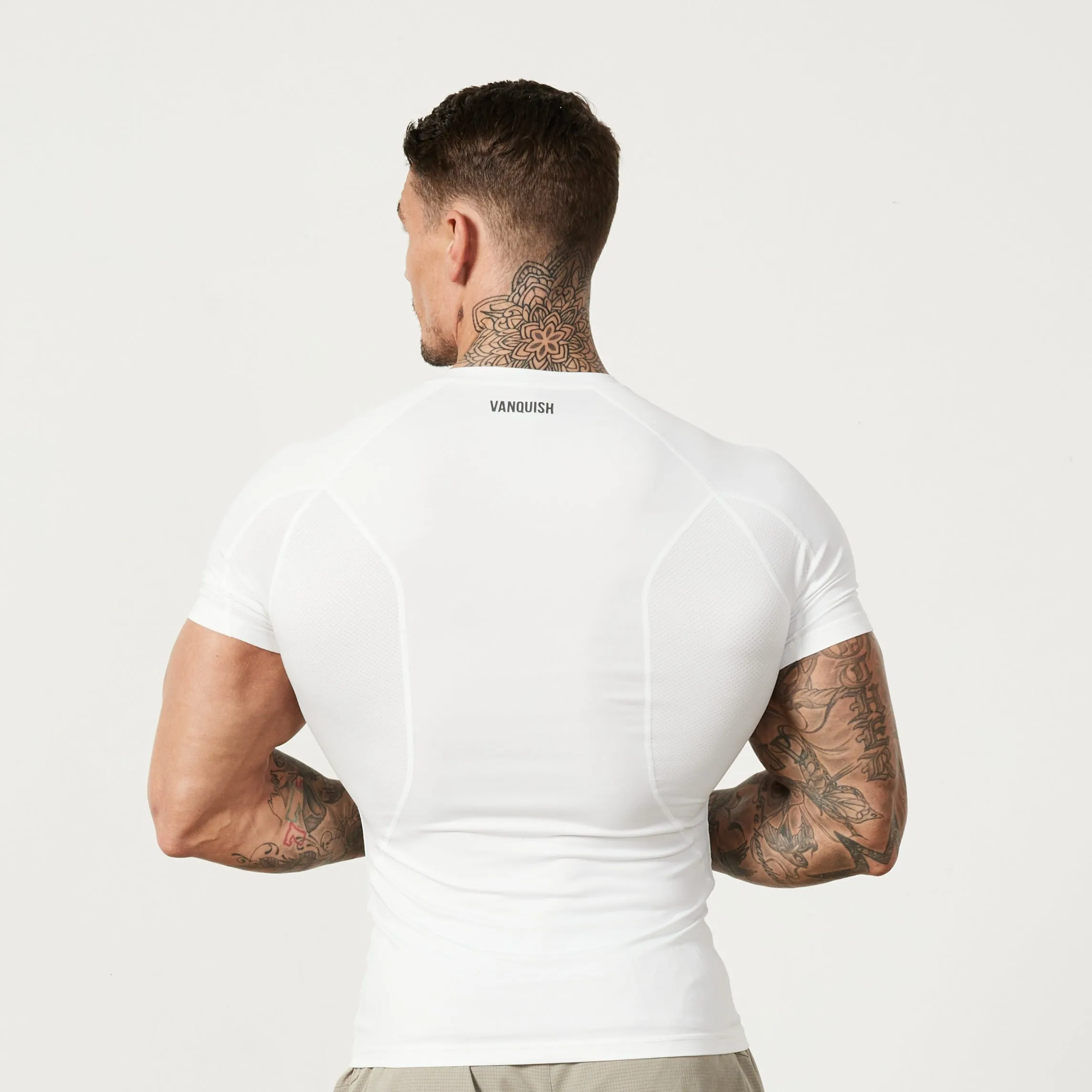 Vanquish Utility White Short Sleeve Base Layer Top