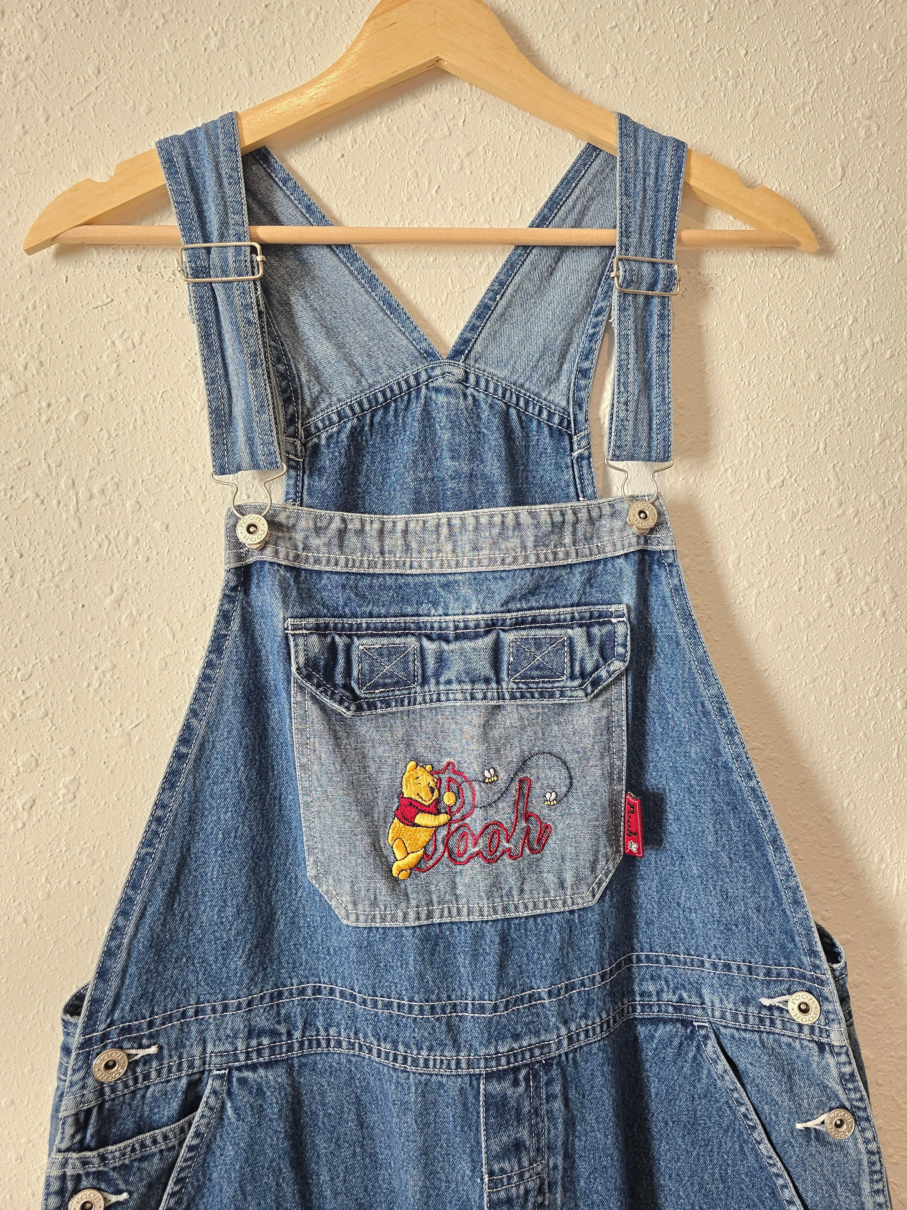 Vintage Pooh Denim Overalls (L)