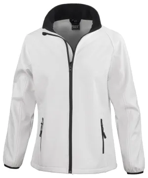 Womens Core printable softshell jacket | White/Black