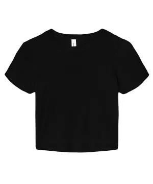 Womens micro rib baby t-shirt | Solid Black Blend