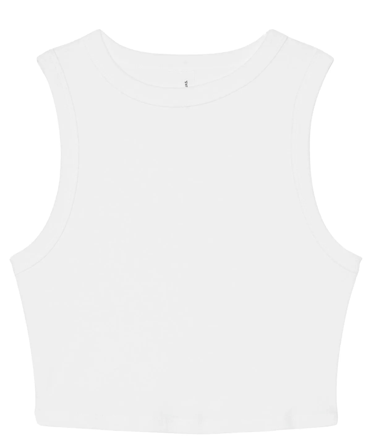 Womens micro rib muscle crop tank | Solid White Blend