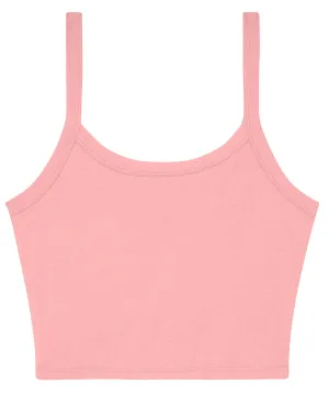 Womens micro rib spaghetti strap tank | Solid Pink Blend