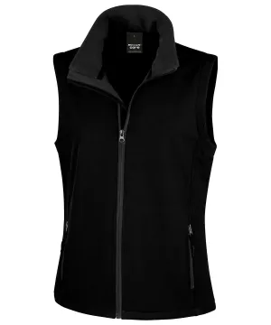 Womens printable softshell bodywarmer | Black/Black